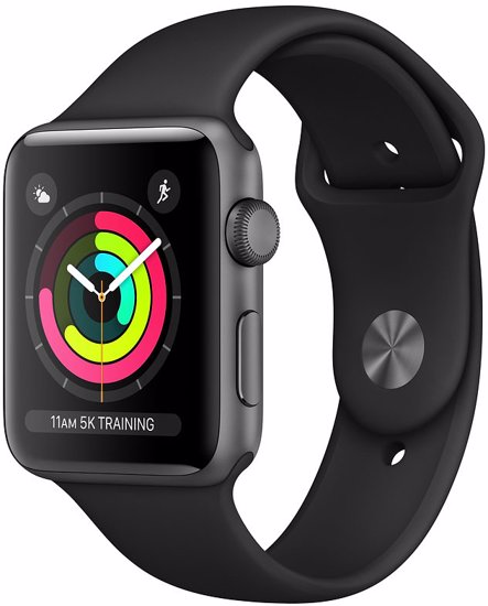 Apple watch space gray aluminum case with black sport best sale band