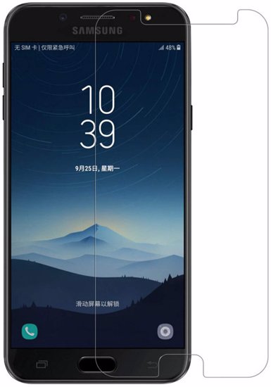 محافظ صفحه نمایش شیشه ای مناسب برای Samsung Galaxy C8 Front